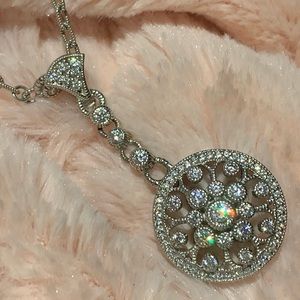 Sterling Silver Judith Ripka Sparkling CZ Pendant and Chain
